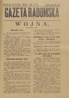 Gazeta Radomska, 1915, R. 30, nr 57, dod.