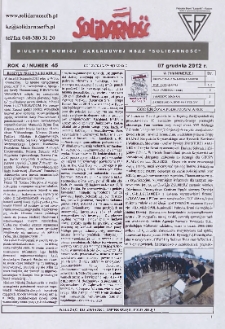 Solidarność : Biuletyn Komisji Zakladowej NSZZ "Solidarność", 2012, R. 4, nr 45