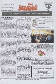 Solidarność : Biuletyn Komisji Zakladowej NSZZ "Solidarność", 2014, R. 6, nr 61