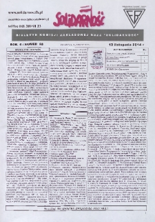 Solidarność : Biuletyn Komisji Zakladowej NSZZ "Solidarność", 2014, R. 6, nr 68