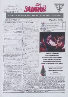 Solidarność : Biuletyn Komisji Zakladowej NSZZ "Solidarność", 2014, R. 6, nr 69