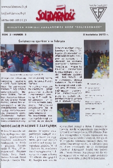 Solidarność : Biuletyn Komisji Zakladowej NSZZ "Solidarność", 2010, R. 2, nr 3