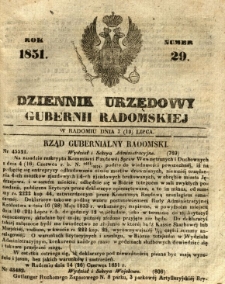 Dziennik Urzędowy Gubernii Radomskiej, 1851, nr 29