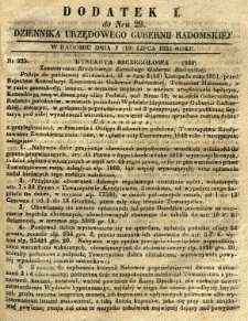 Dziennik Urzędowy Gubernii Radomskiej, 1851, nr 29, dod. I