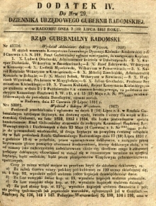 Dziennik Urzędowy Gubernii Radomskiej, 1851, nr 29, dod. IV