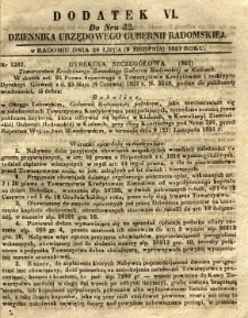 Dziennik Urzędowy Gubernii Radomskiej, 1851, nr 32, dod.VI