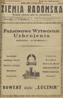 Ziemia Radomska, 1930, R. 3, nr 160
