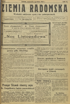 Ziemia Radomska, 1930, R. 3, nr 182