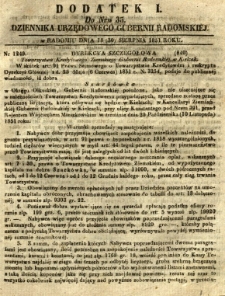 Dziennik Urzędowy Gubernii Radomskiej, 1851, nr 35, dod. I