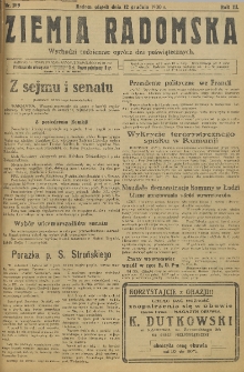 Ziemia Radomska, 1930, R. 3, nr 189