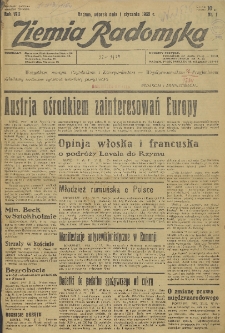 Ziemia Radomska, 1935, R. 8, nr 1