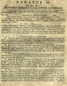 Dziennik Urzędowy Gubernii Radomskiej, 1851, nr 36, dod. III