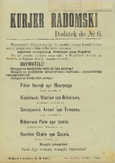 Kurjer Radomski, 1906, R. 1, nr 6, dod.