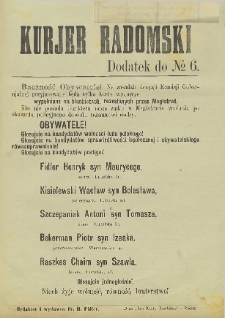 Kurjer Radomski, 1906, R. 1, nr 6, dod.