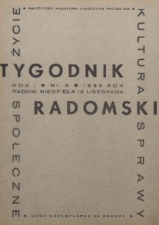 Tygodnik Radomski, 1933, R. 1, nr 5