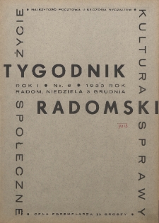 Tygodnik Radomski, 1933, R. 1, nr 8