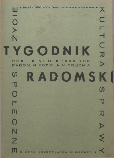 Tygodnik Radomski, 1933, R. 1, nr 12