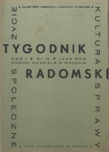Tygodnik Radomski, 1933, R. 1, nr 12