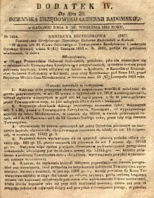 Dziennik Urzędowy Gubernii Radomskiej, 1851, nr 38, dod. IV