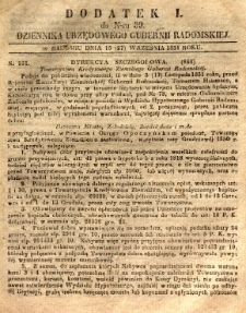 Dziennik Urzędowy Gubernii Radomskiej, 1851, nr 39, dod. I