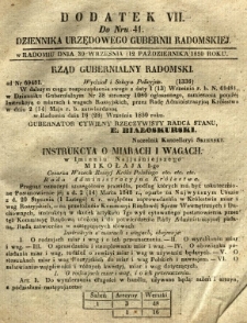 Dziennik Urzędowy Gubernii Radomskiej, 1851, nr 41, dod. VII