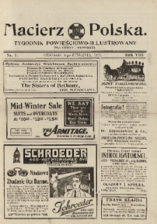 Macierz Polska : Tygodnik powieściowo-illustrowany dla dzieci i młodzieży,1907, R. 8, nr 1, dod.