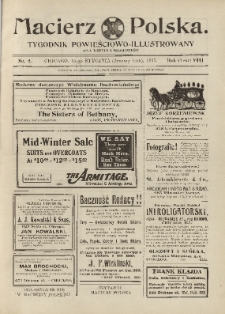 Macierz Polska : Tygodnik powieściowo-illustrowany dla dzieci i młodzieży,1907, R. 8, nr 2, dod.