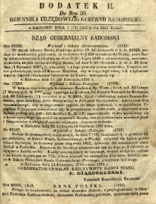 Dziennik Urzędowy Gubernii Radomskiej, 1851, nr 50, dod. II