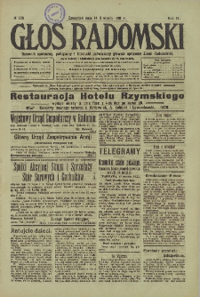 Głos Radomski, 1919, R. 4, nr 178
