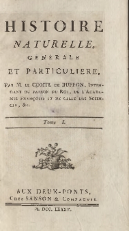 Histoire naturelle, générale et particuliere T. 1