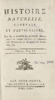 Histoire naturelle, générale et particuliere. Oiseaux T. 2