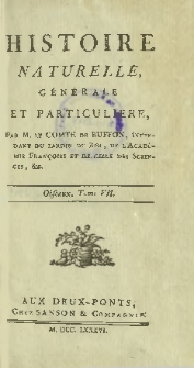Histoire naturelle, générale et particuliere. Oiseaux T. 7