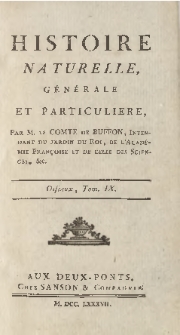 Histoire naturelle, générale et particuliere. Oiseaux T. 9