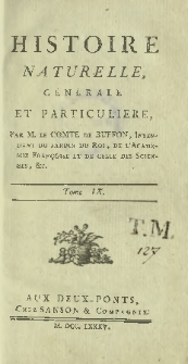 Histoire naturelle, g&eacute;n&eacute;rale et particuliere T. 9