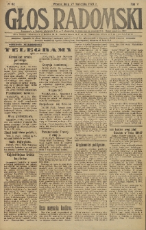 Głos Radomski, 1920, R. 4, nr 62