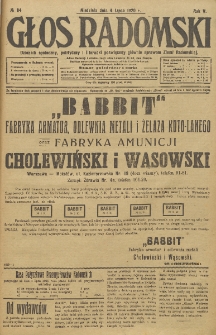 Głos Radomski, 1920, R. 4, nr 84