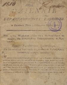 Dziennik Departamentowy Radomski, 1816, nr 1