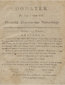 Dziennik Departamentowy Radomski, 1816, nr 2, dod.