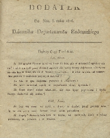 Dziennik Departamentowy Radomski, 1816, nr 3, dod.