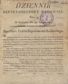 Dziennik Departamentowy Radomski, 1812, nr 1
