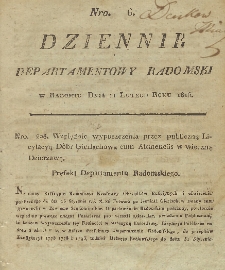 Dziennik Departamentowy Radomski, 1816, nr 6