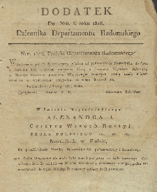 Dziennik Departamentowy Radomski, 1816, nr 6, dod.