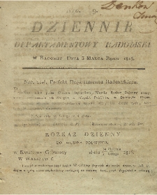 Dziennik Departamentowy Radomski, 1816, nr 9