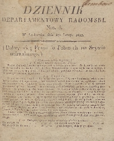 Dziennik Departamentowy Radomski, 1812, nr 5