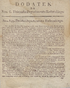 Dziennik Departamentowy Radomski, 1812, nr 6, dod.