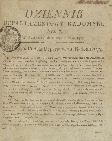 Dziennik Departamentowy Radomski, 1812, nr 7