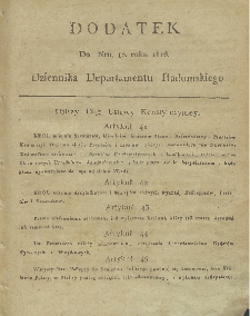 Dziennik Departamentowy Radomski, 1816, nr 10, dod.