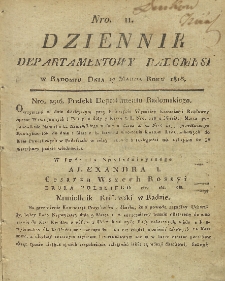 Dziennik Departamentowy Radomski, 1816, nr 11