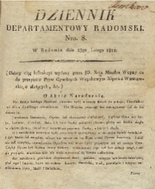 Dziennik Departamentowy Radomski, 1812, nr 8