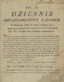 Dziennik Departamentowy Radomski, 1816, nr 13